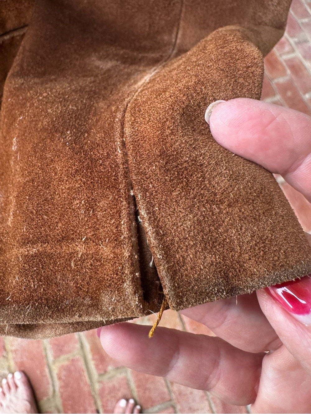 🤎 Vintage 80s Winlit Cognac Suede Leather Blazer Jacket Size 7 - Picture 9 of 16